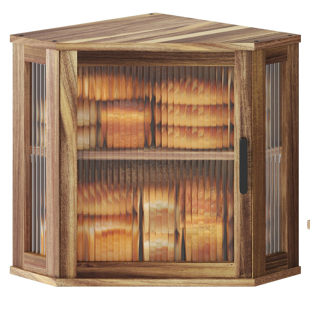 Acacia Wood Corner Bread Box T503260
