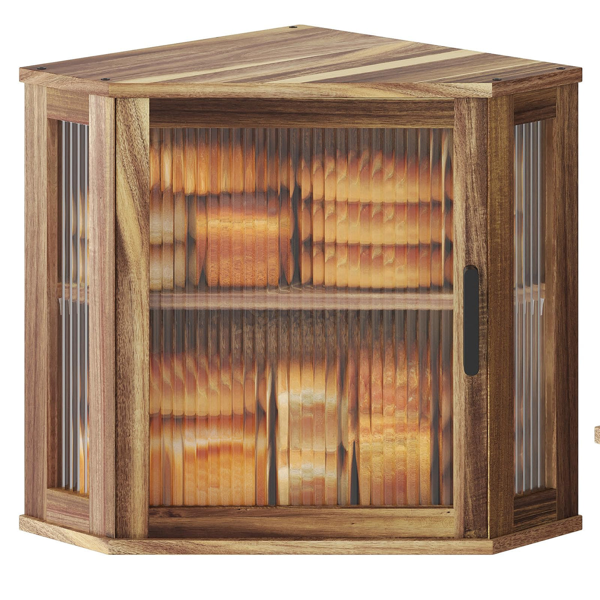 Acacia Wood Corner Bread Box T503260