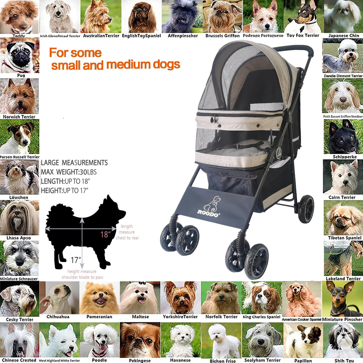 4 Wheel Lightweight Foldable Pet Stroller E4551