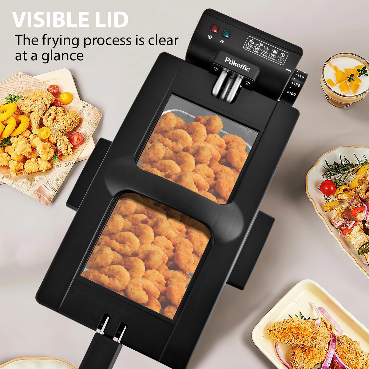 3L 1500W Deep Fryer with Adjustable Temperature H349