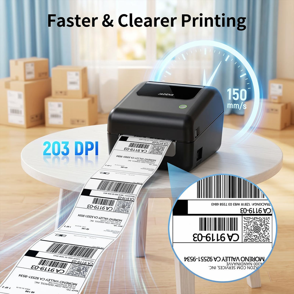 Bluetooth Thermal Shipping Label Printer with Built-in Label Bin, Wireless 4x6, Black H41564