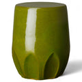 Glossy Glaze Green Round Stoneware Garden Stool F283