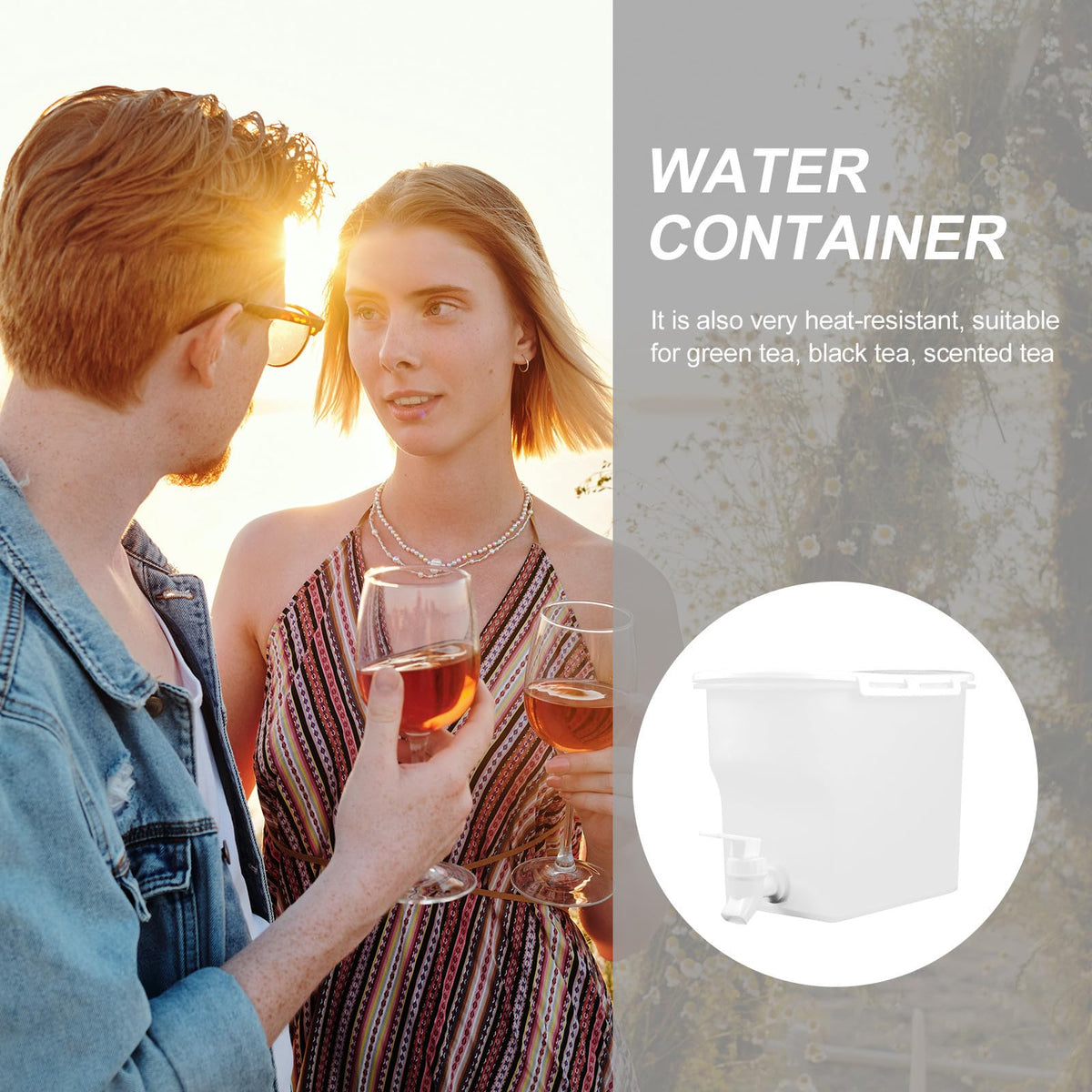 Water Jug with Faucet Large-capacity PP Pitcher W599