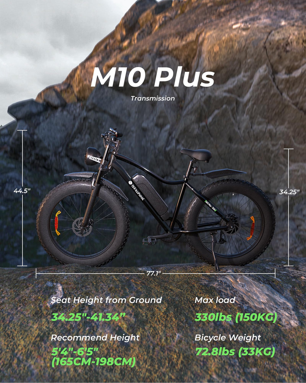 1000W 22 MPH 20"x4" Fat Tire Electric Bike A122622