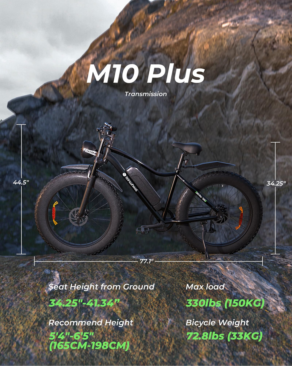 1000W 22 MPH 20"x4" Fat Tire Electric Bike A122622