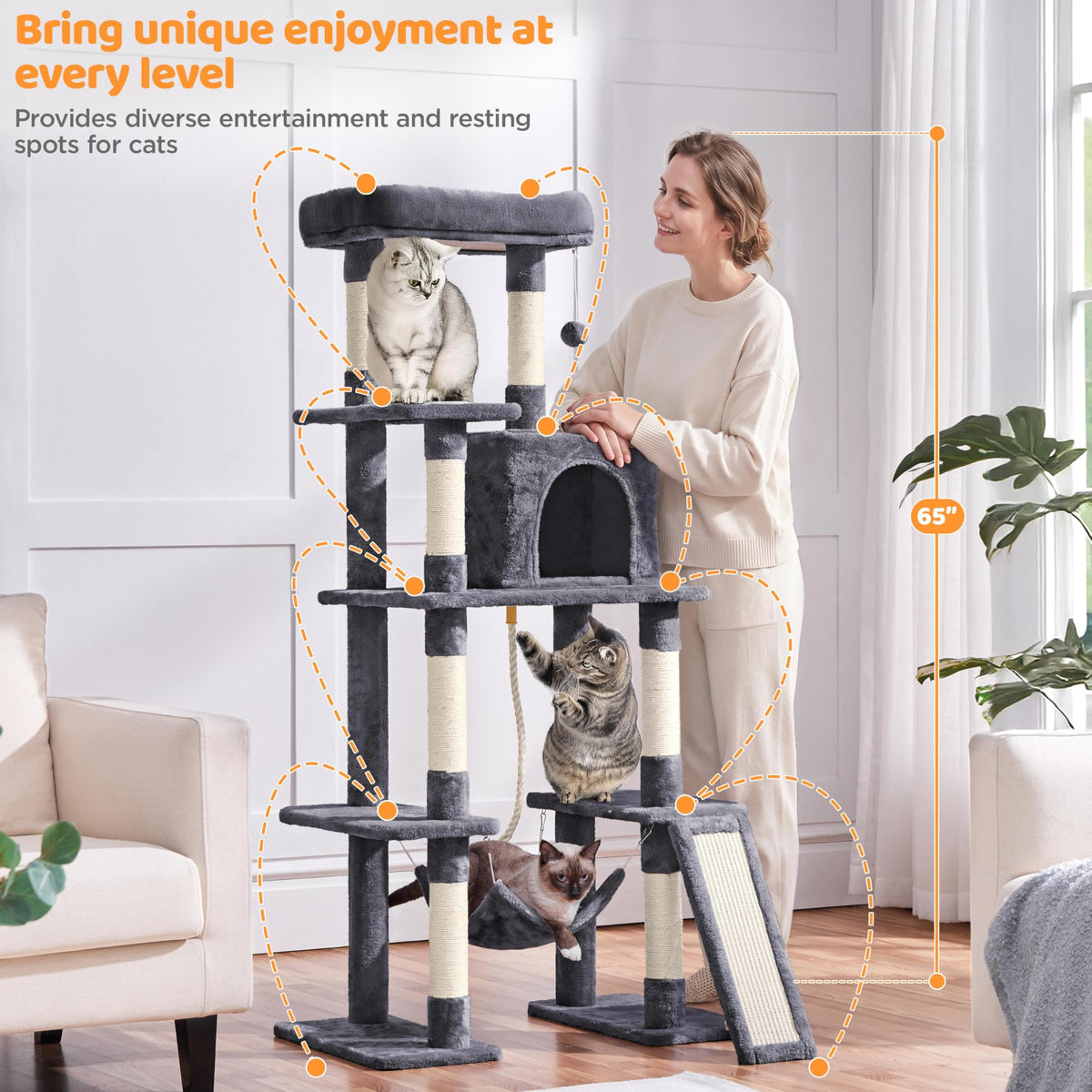 63in Large Cat Tree E445