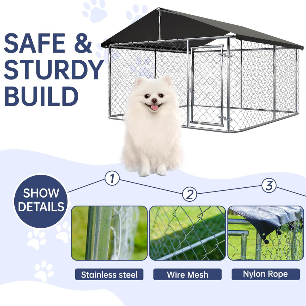 Heavy Duty Steel Dog Kennel with Secure Lock U485620