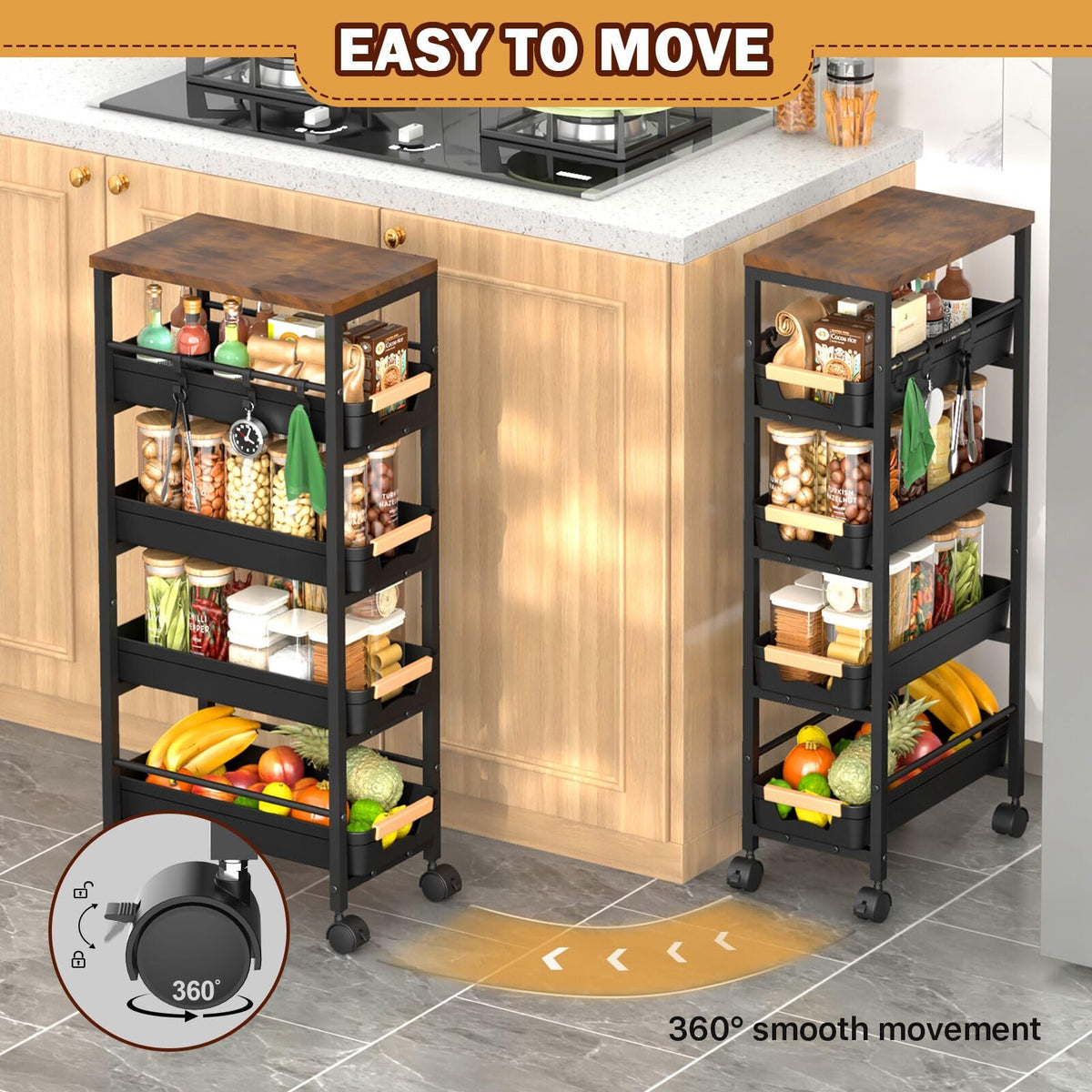 Slim Storage Cart with Wheels X253870