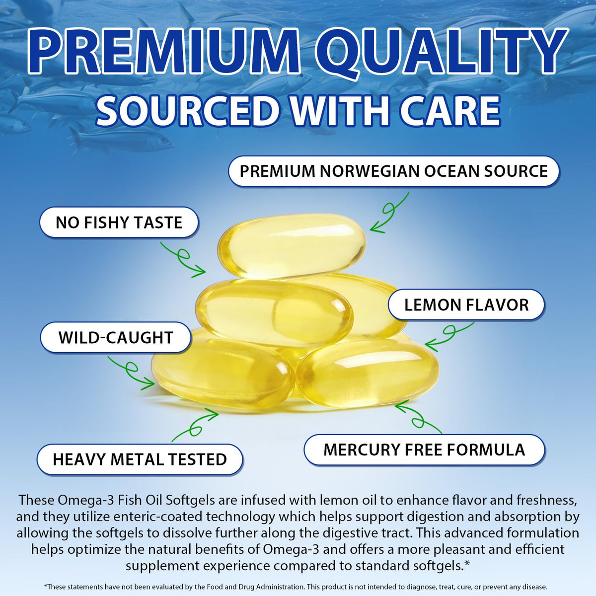 Omega 3 Fish Oil Softgels 4200mg 240 Softgels F648430