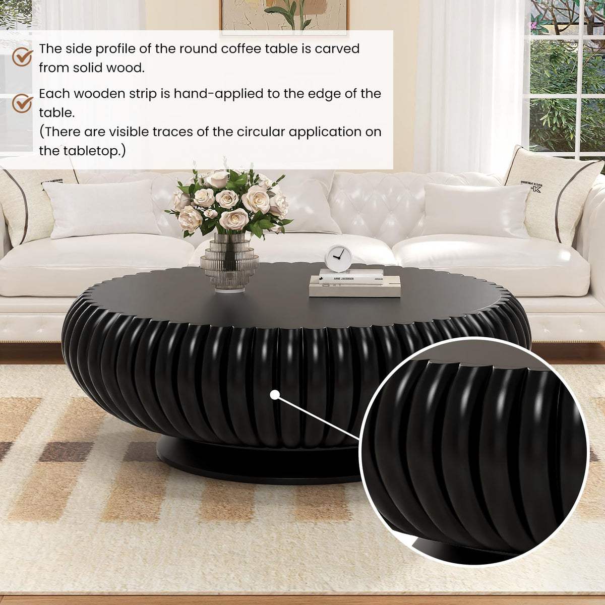 Round Fluted Drum Coffee Table X168361