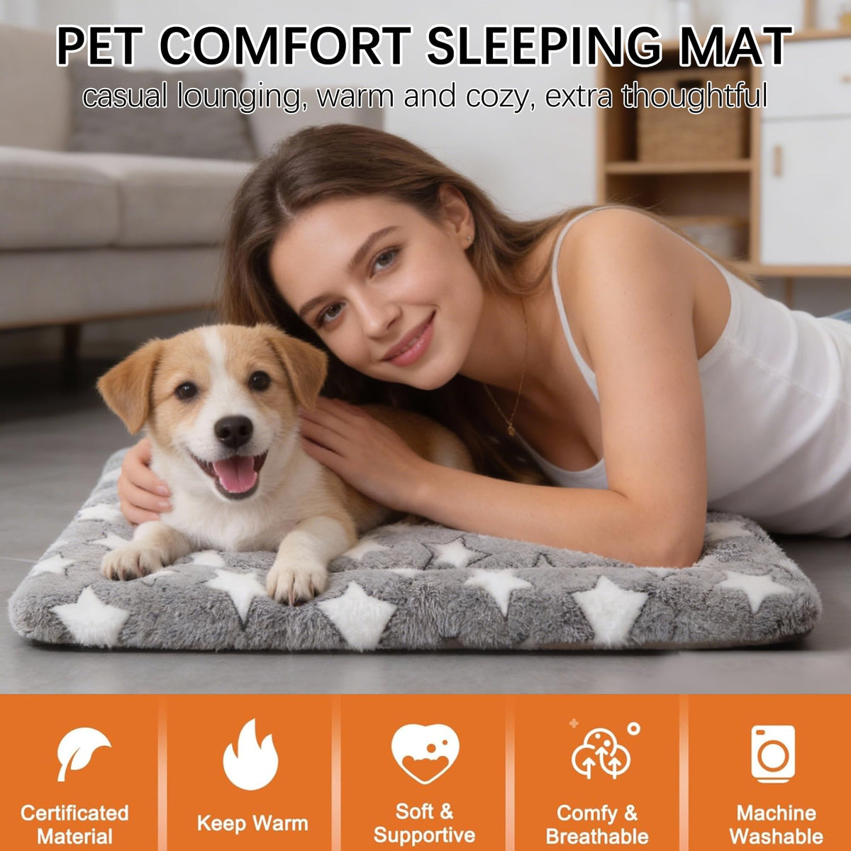 Reversible Machine Washable Dog Bed Mat W941