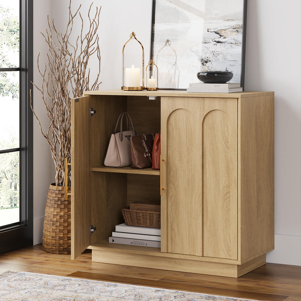 31.5" Oak Sideboard Buffet Cabinet with Storage C523