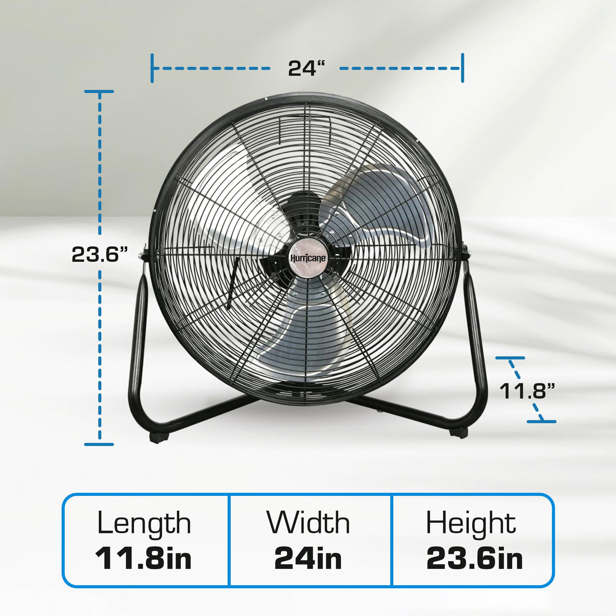 High Velocity Metal Orbital Floor Fan, 3 Speeds, Black, 20in N373501