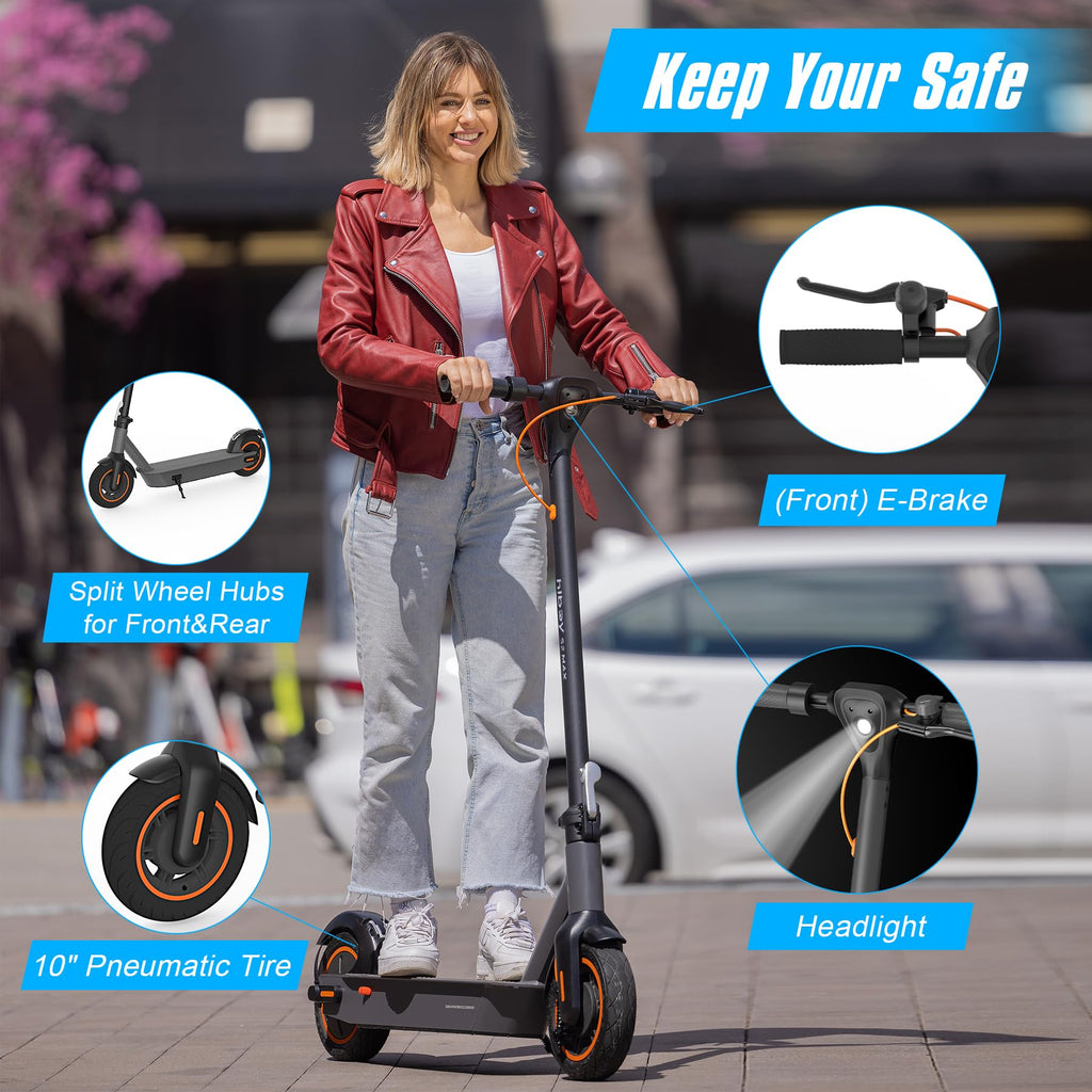 Adult Electric Scooter, 500W Motor, 40.4 Miles Long Range W660934