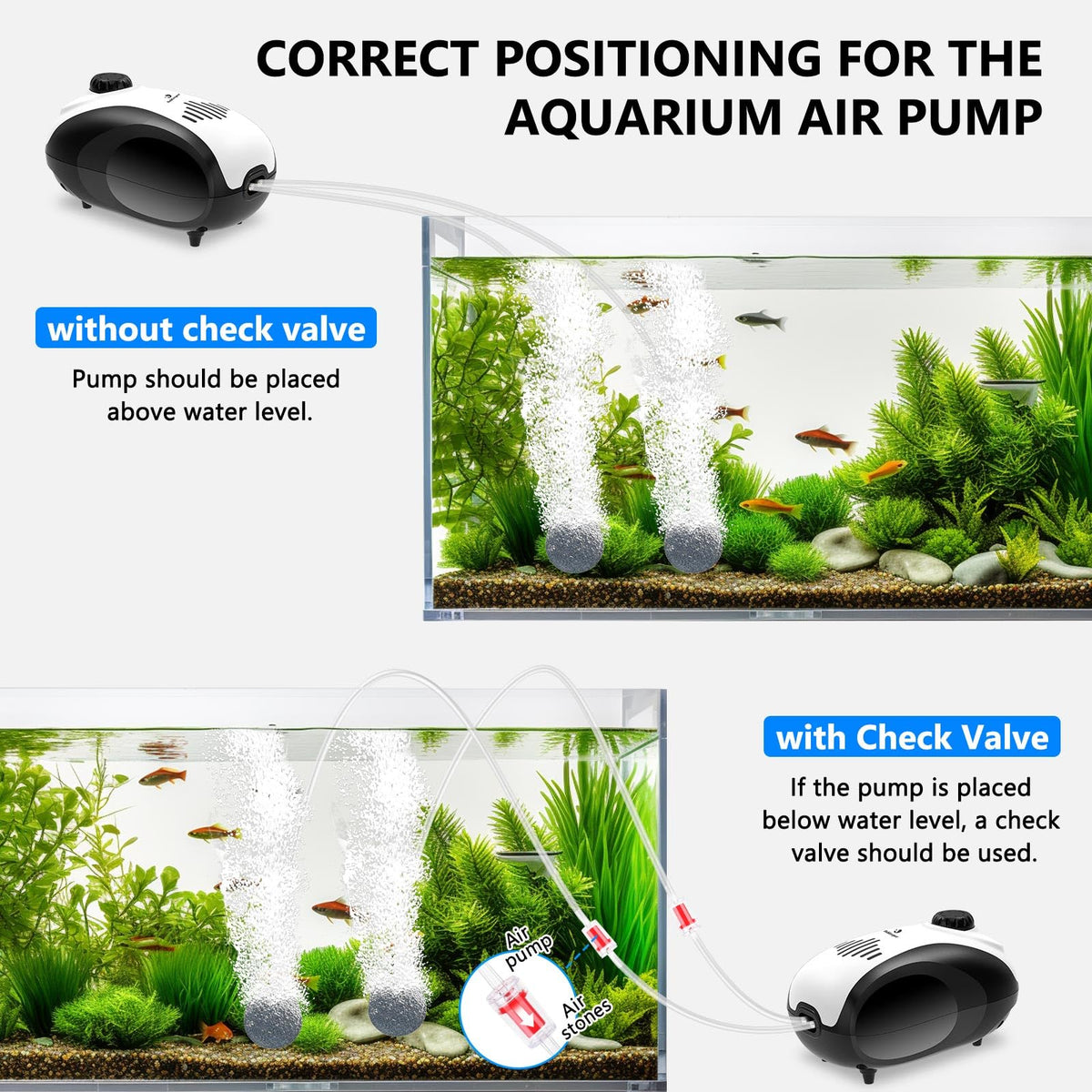 Aquarium Air Pump and Magnetic Glass Cleaner W44140