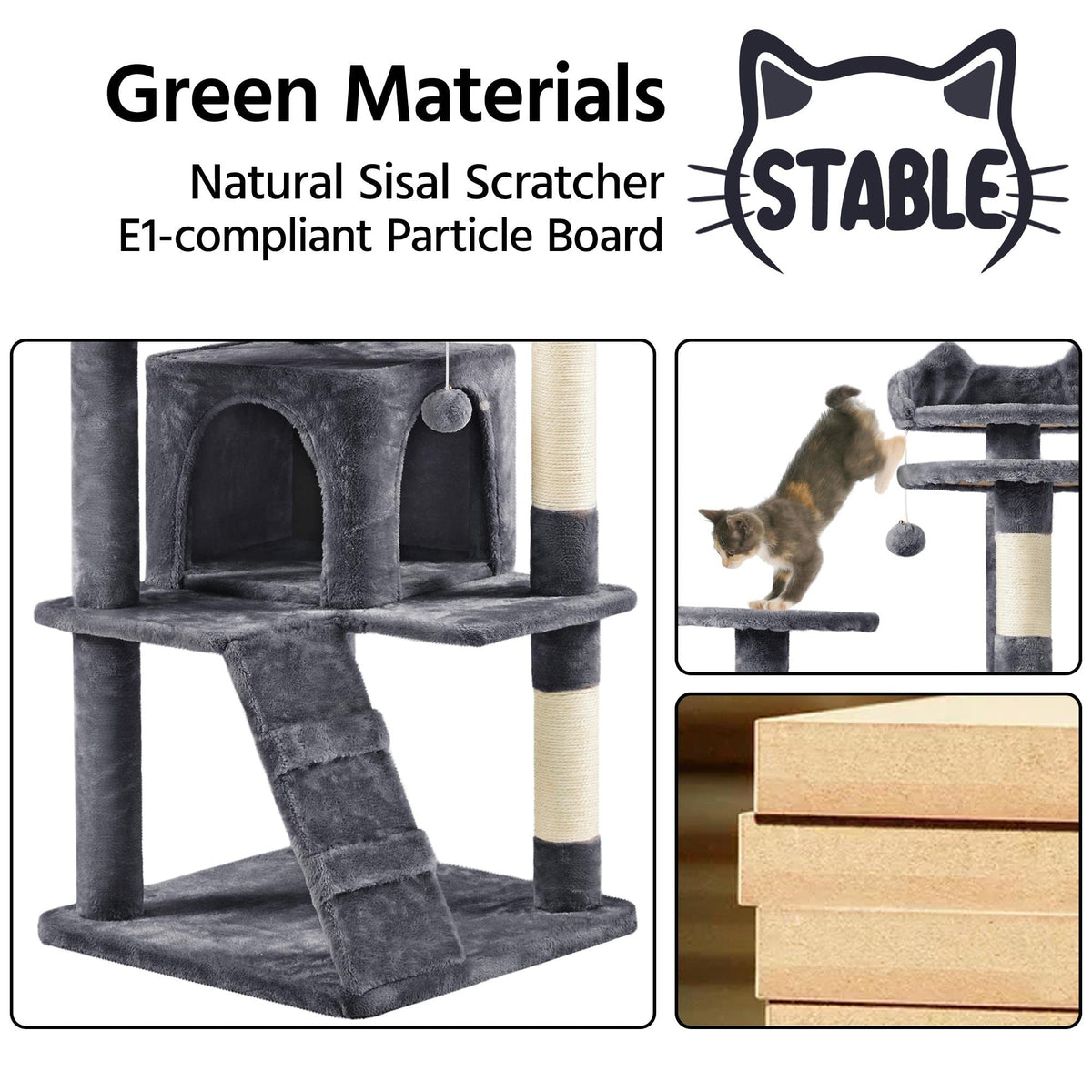70in Cat Tree with Sisal Scratching Post B21989
