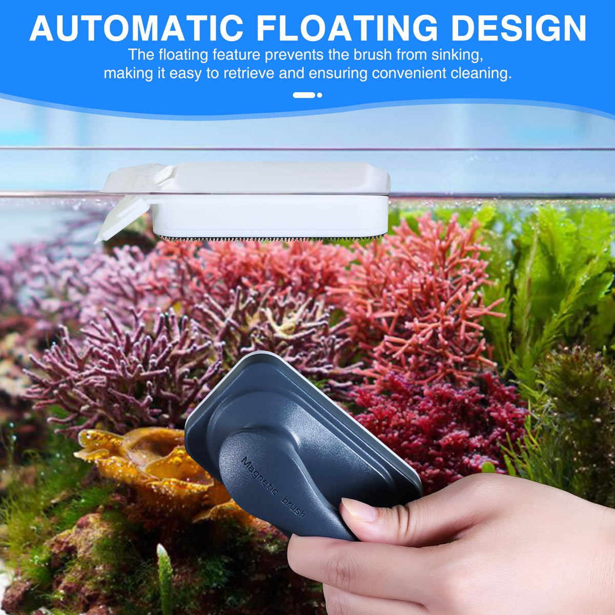 Aquarium Air Pump and Magnetic Glass Cleaner W44140