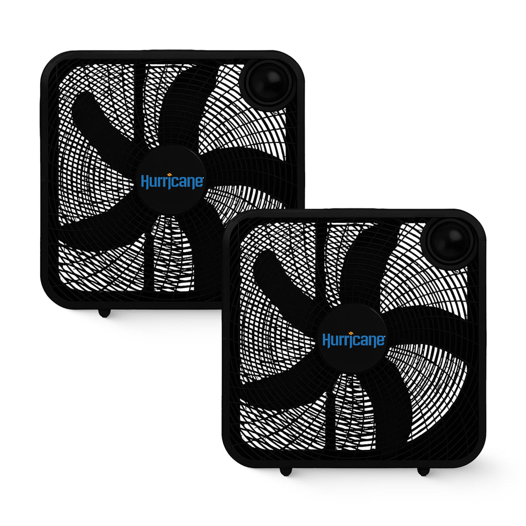Black 3 Speed 20in Floor Box Fan, 2 Pack M40423