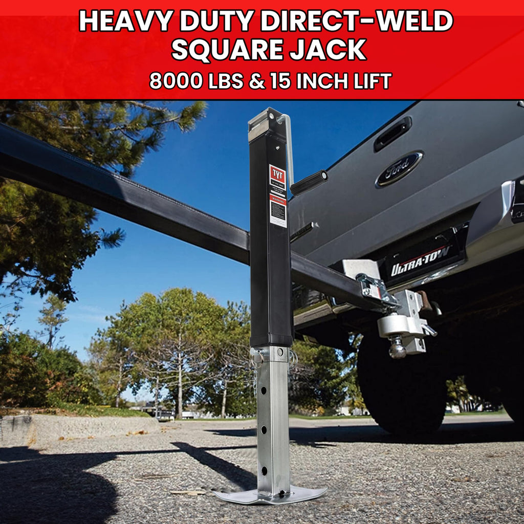 8000lbs 15 Inches Lift Square Trailer Jack with Drop Leg Q469