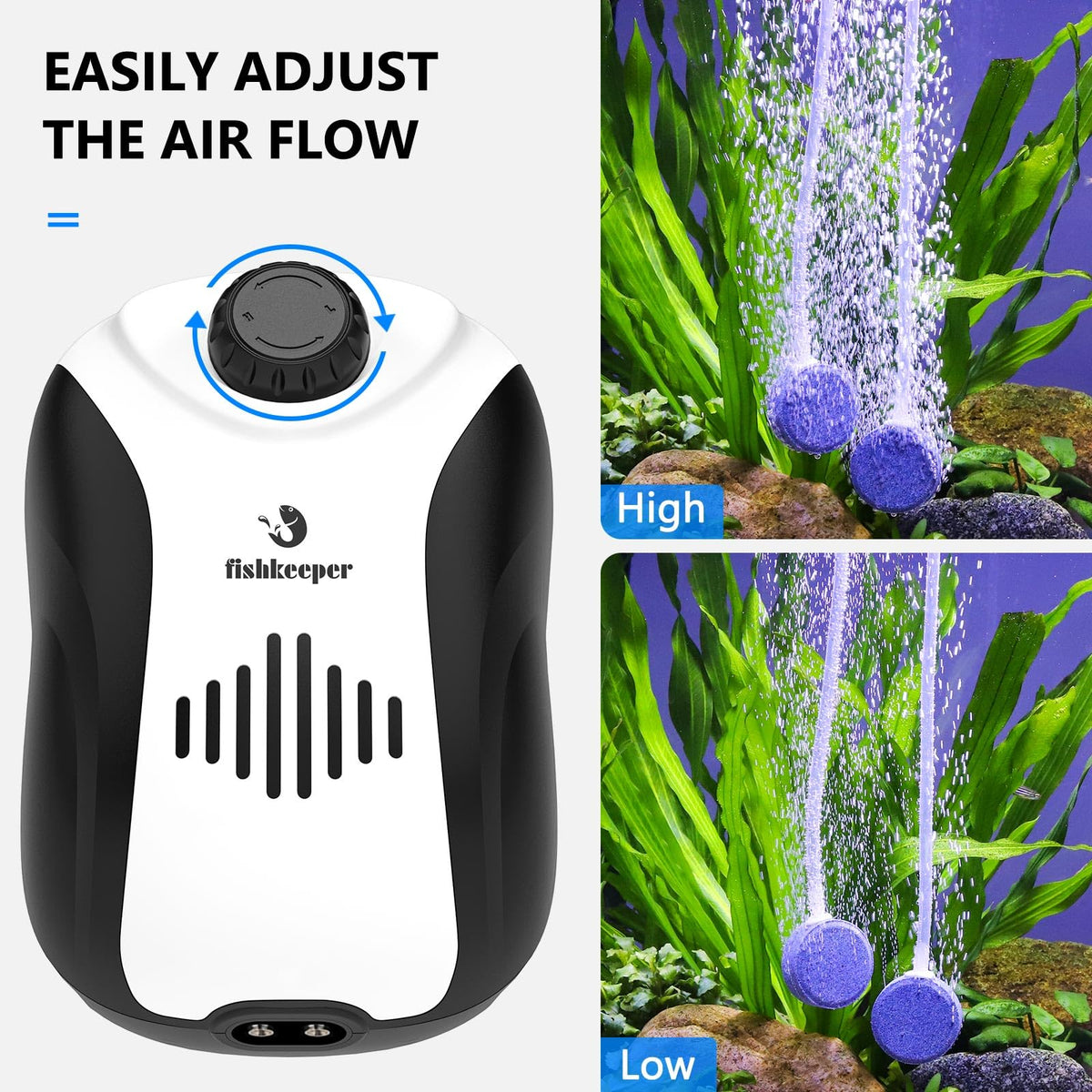 Aquarium Air Pump and Magnetic Glass Cleaner W44140