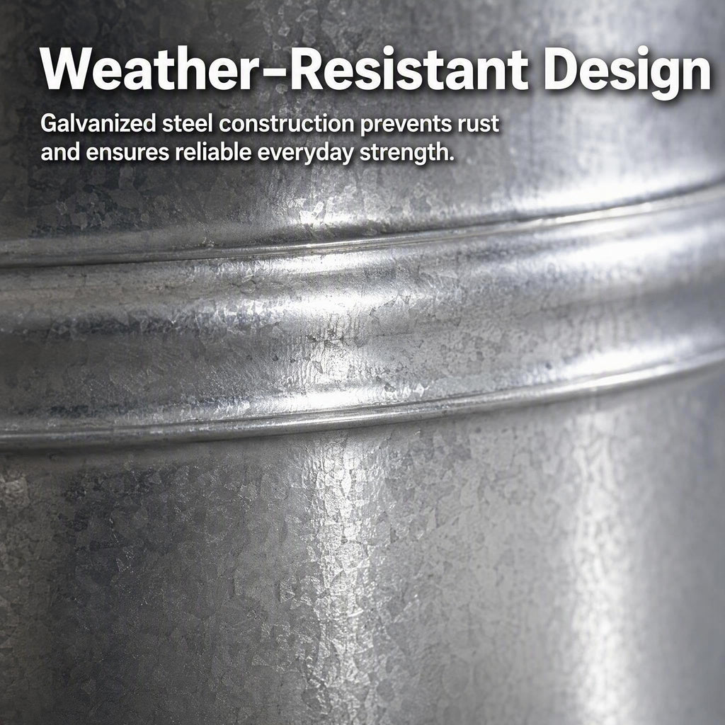 6 Gallon Galvanized Steel Storage Can with Locking Lid P58413