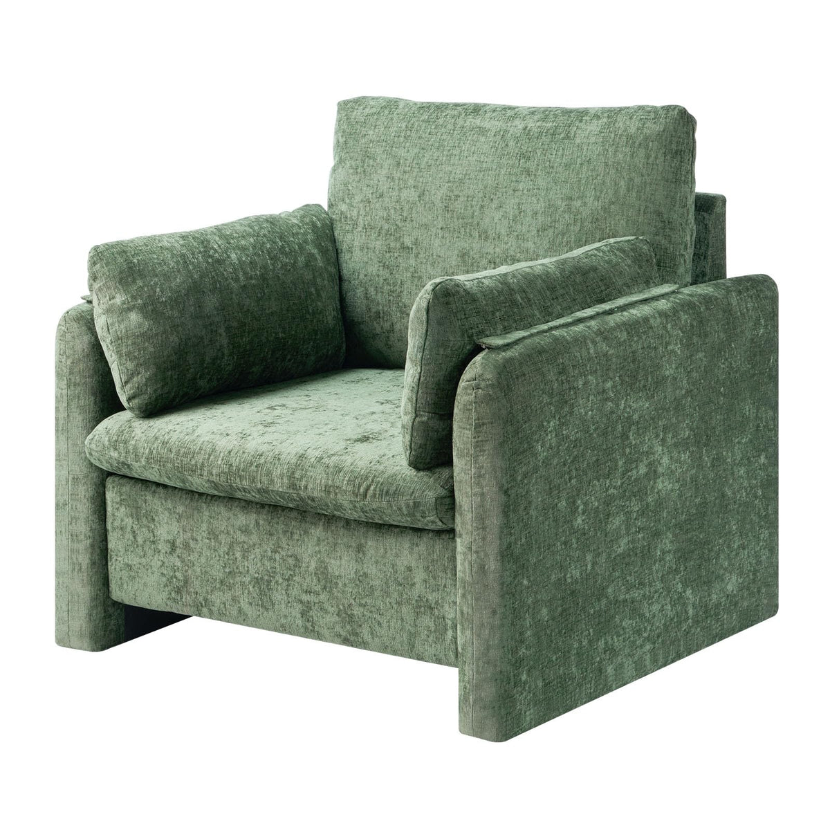 Oversized Green Accent Chair with Padded Arms P693