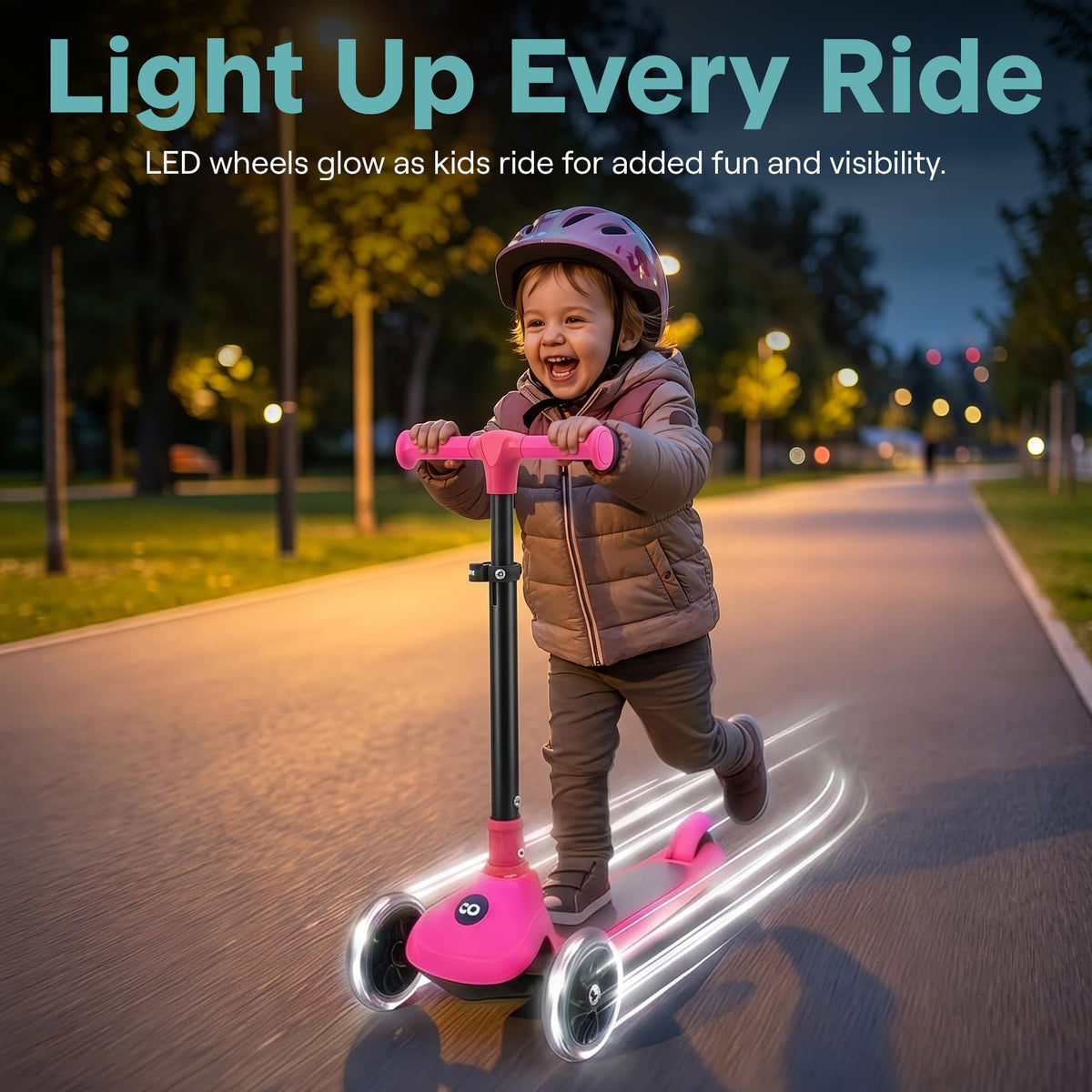 Adjustable 3 Wheel Kids Scooter with LED Wheels A98136