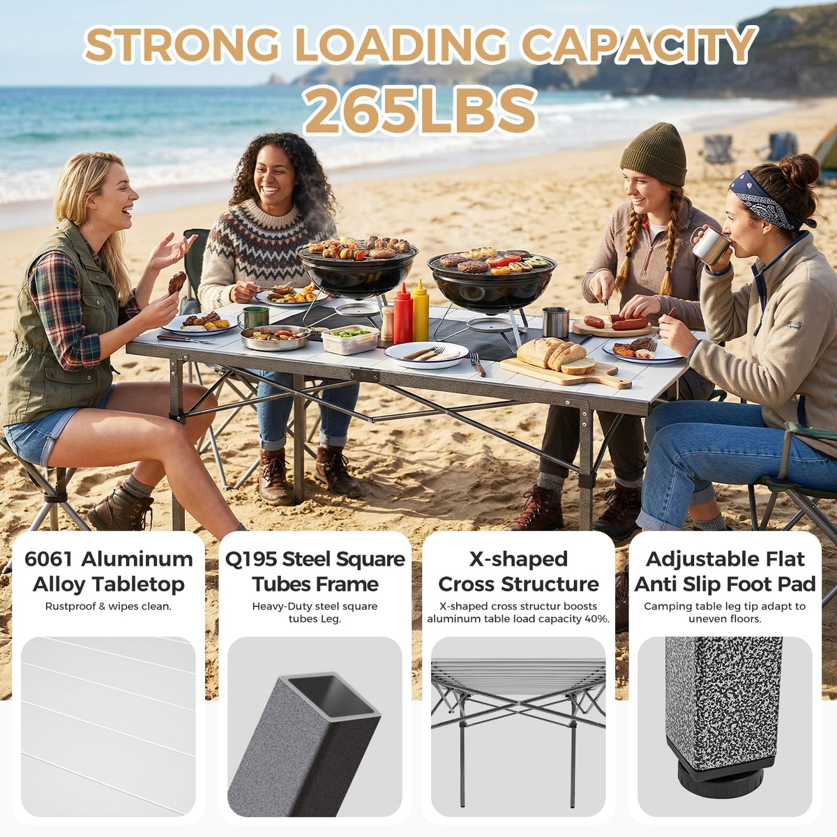 53.5" Heavy Duty Folding Camping Table O682870