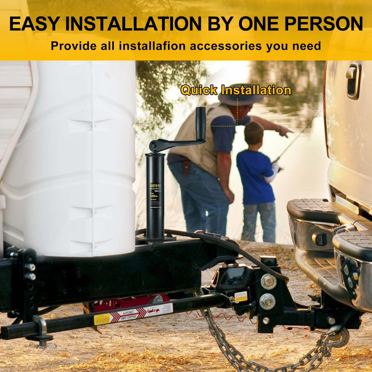 5000 lbs A-Frame Trailer Jack with Adjustable Drop Leg Y26252