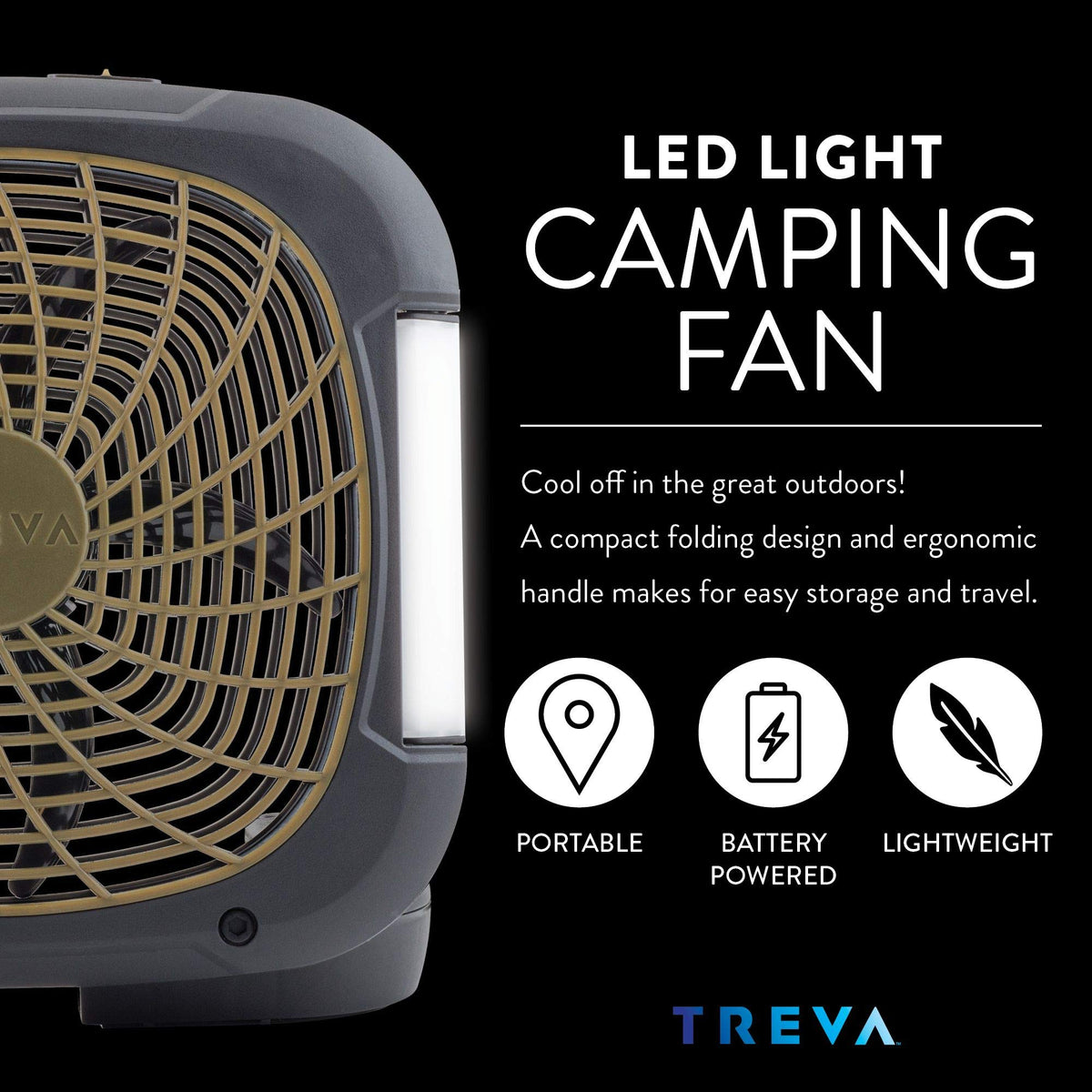10 in Portable Fan with LED Lights C5433
