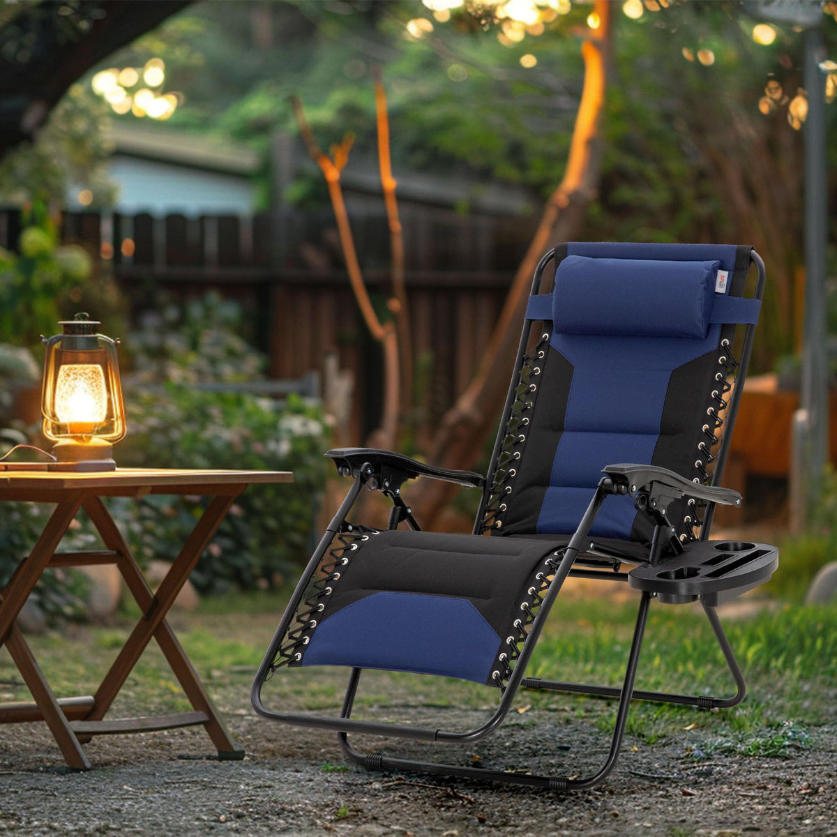 Foldable Zero Gravity Chair Set of 2 Blue X29869