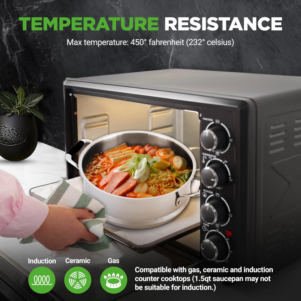 12-Piece Stainless Steel Non-Stick Cookware Set P1495
