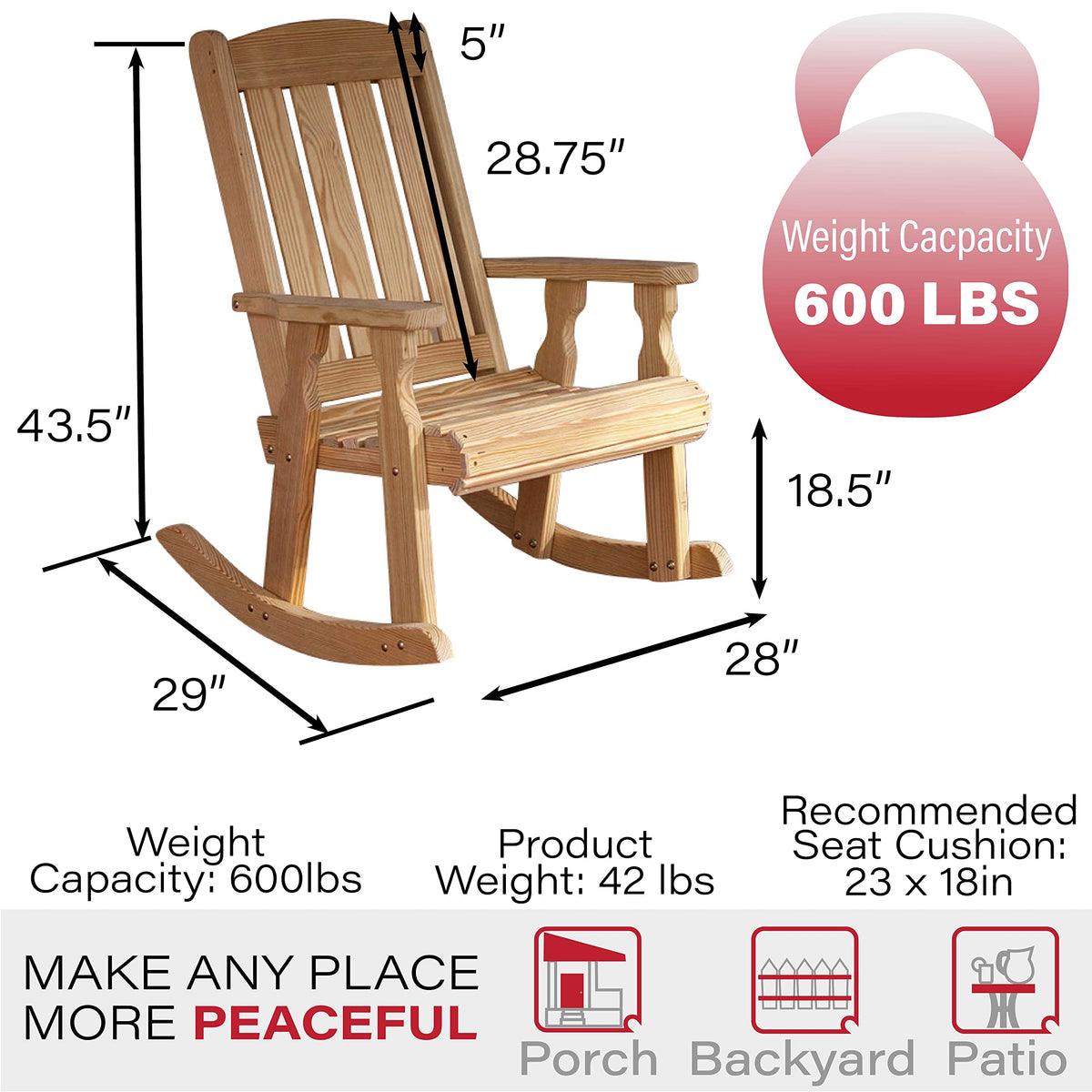 Heavy Duty Pressure Treated Rocking Chair X208053