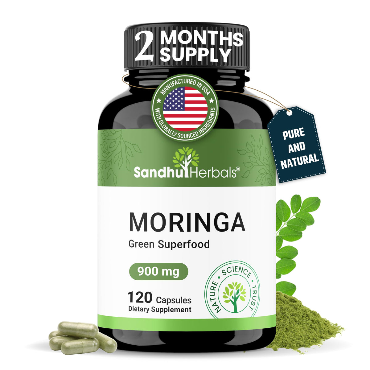 120 Count 900mg Moringa Capsules C91259