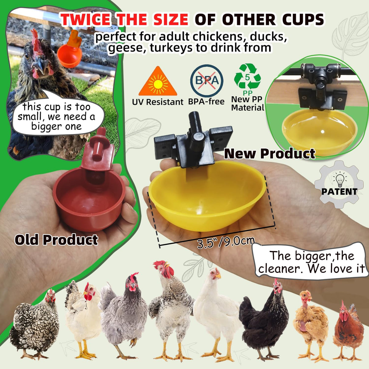 Automatic Chicken Water System Set with Water Cup X343
