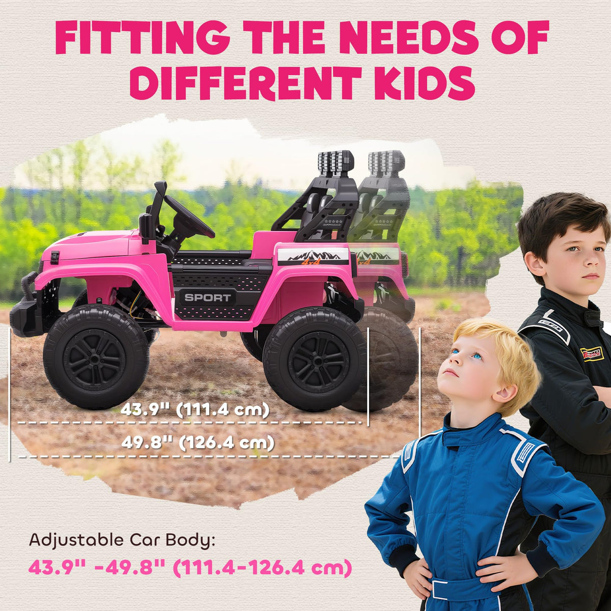 24V 2-Seater Kids Ride on Truck Car Pink M3230