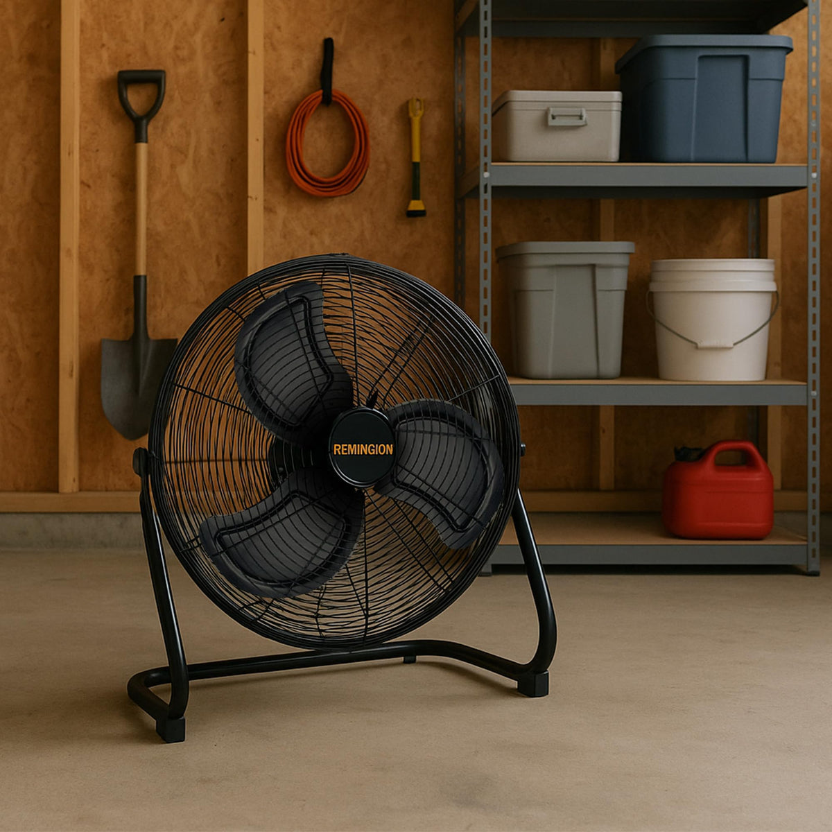 20 Inch 3 Speed Black Metal Floor Fan I110195