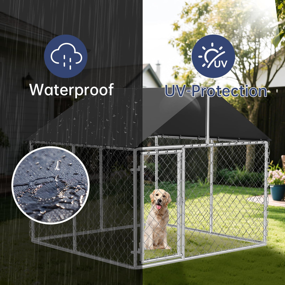 Heavy Duty Steel Dog Kennel with Secure Lock U485620