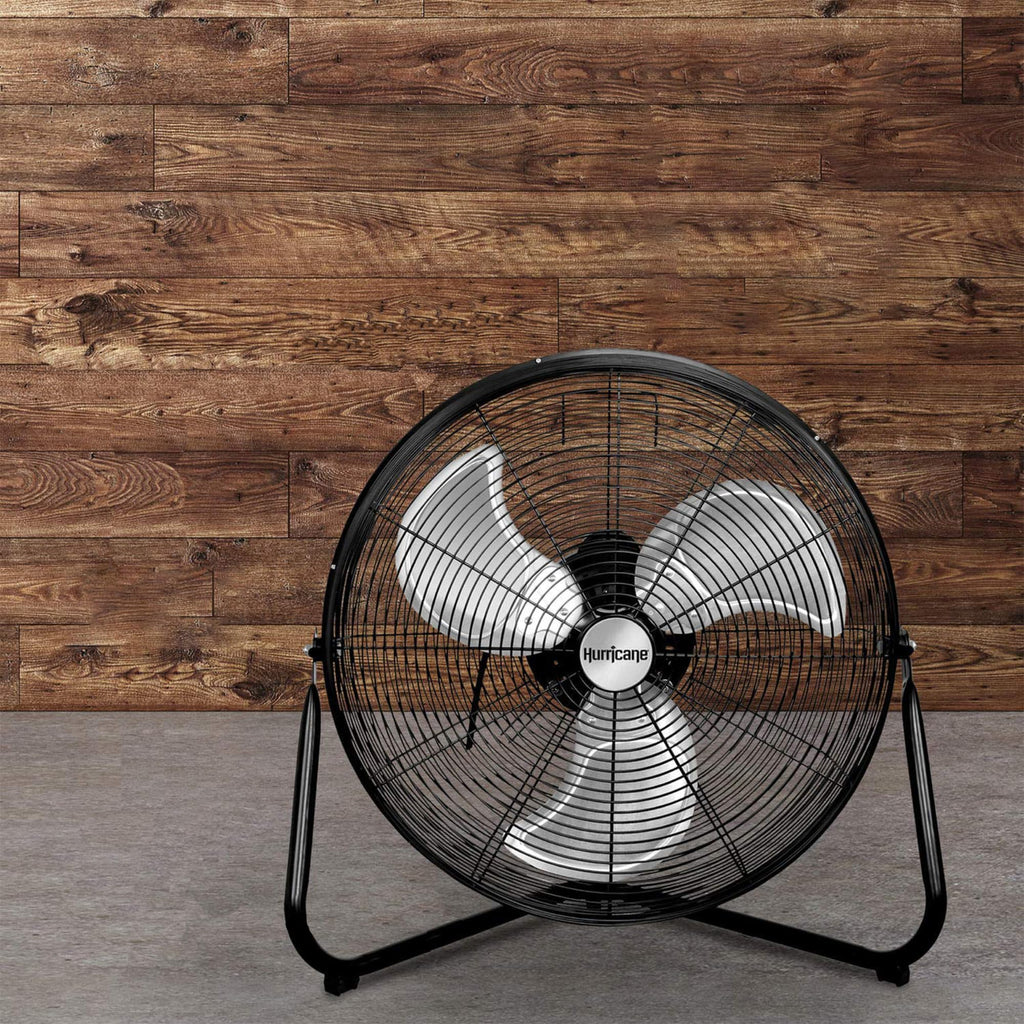 High Velocity Metal Orbital Floor Fan, 3 Speeds, Black, 20in N373501