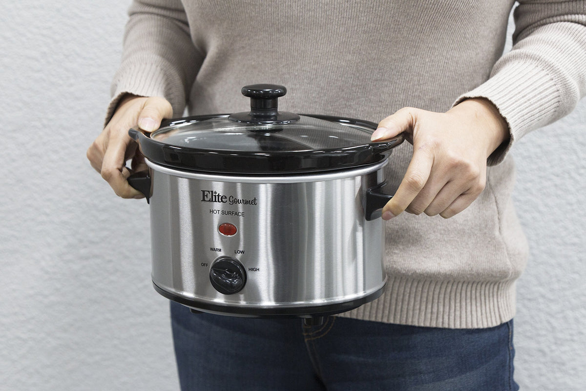 Electric Oval Slow Cooker, 2 Qt, Stainless Steel A2052