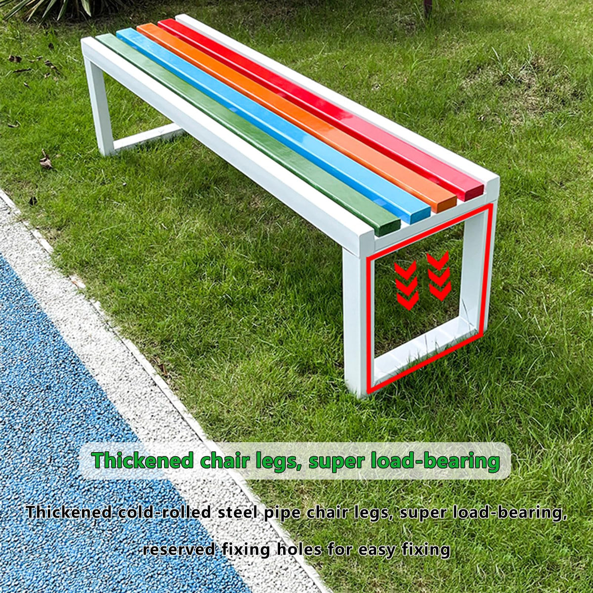 Weatherproof Metal Garden Bench 150 × 40 × 45 cm W565770