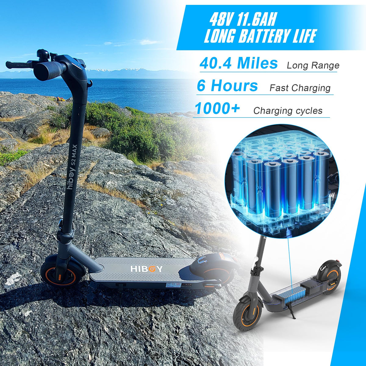 Adult Electric Scooter, 500W Motor, 40.4 Miles Long Range W660934