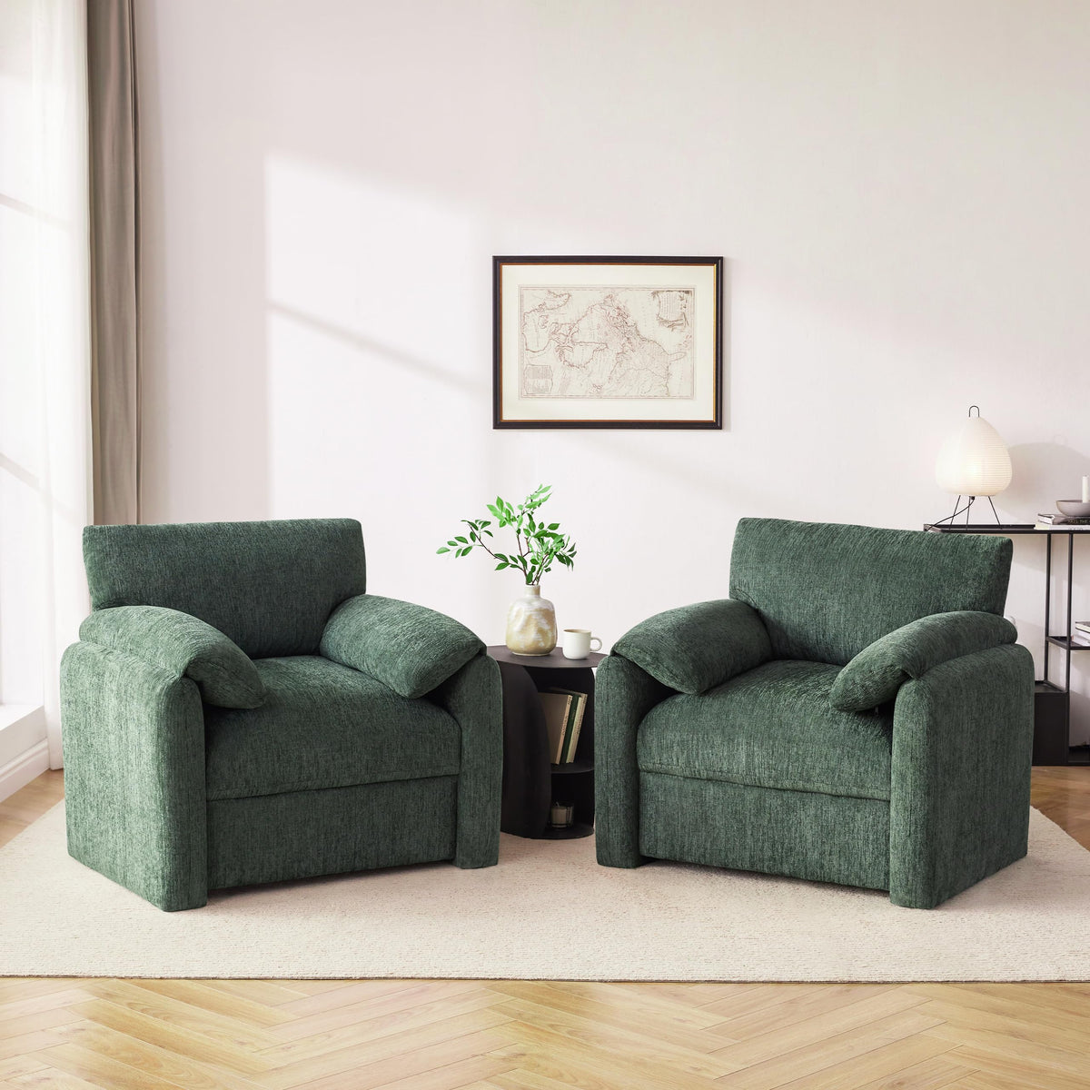 2 Pack Oversized Green Accent Chair J4594