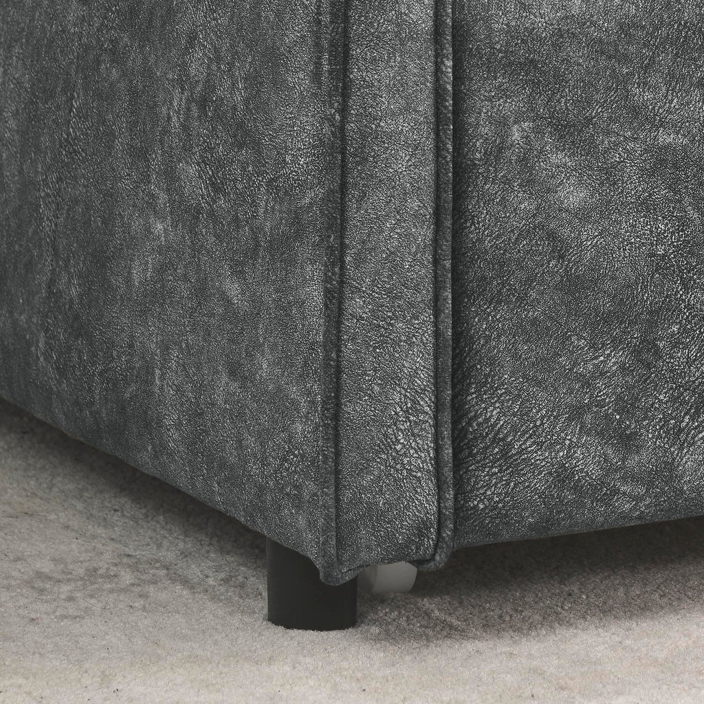 Grey Velvet Tufted Twin Size Daybed with Trundle D716470